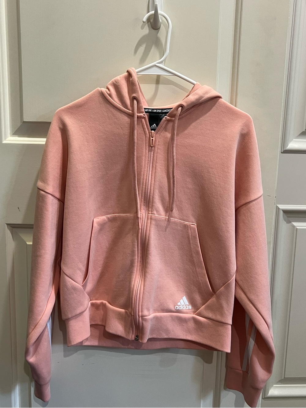 adidas Women’s Light Pink Full-Zip Hoodie Size S